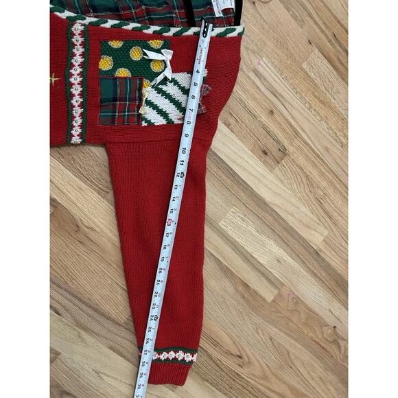 Vintage Christmas Cardigan Sweater Size L Marisa Christina Bead Embroidered Bear - Picture 8 of 12